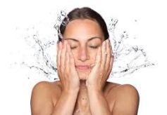 using water on the face