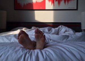 men on bed