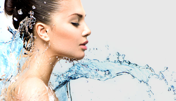 water to clean the face