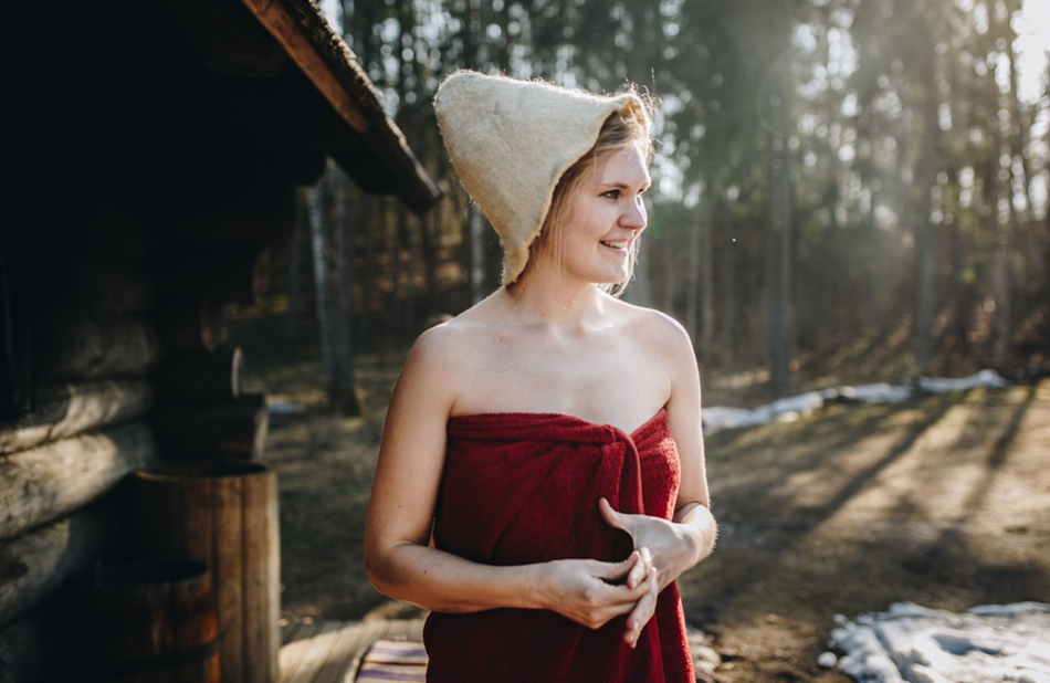 lady from a sauna baths